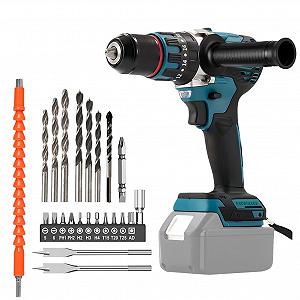 Аккумуляторная Дрель Совместимая с Makita 120 Нм Бесщеточная С Ручкой, Светодиодная подсветка, 2 скорости (Без батареи) - Фото 1