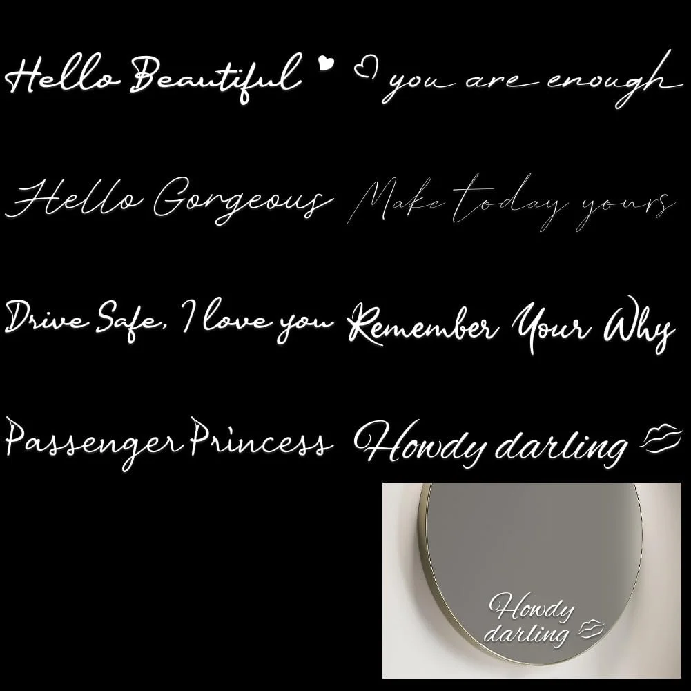 Наклейки для дзеркал 8 шт. Позитивні афірмації, фото №1