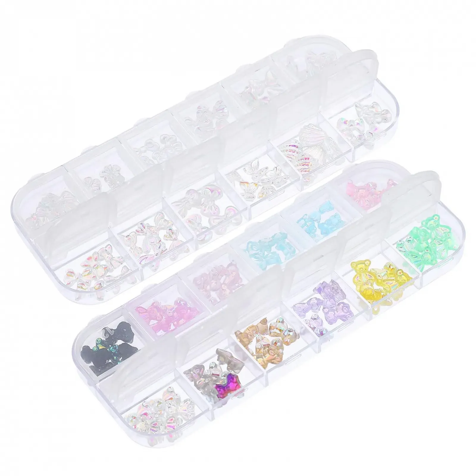 Прикраси для нігтів Ведмедики та метелики Healeved 120 шт. Аксесуари для манікюру з смоли для дизайну, фото №1