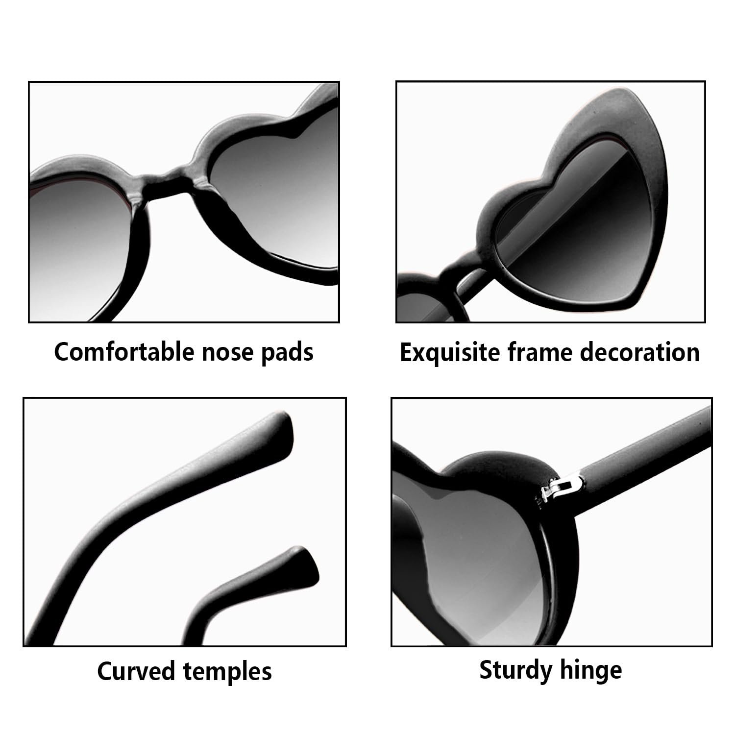 Солнцезащитные Очки FIBOUND Ретро Сердце Разноцветный, фото №3