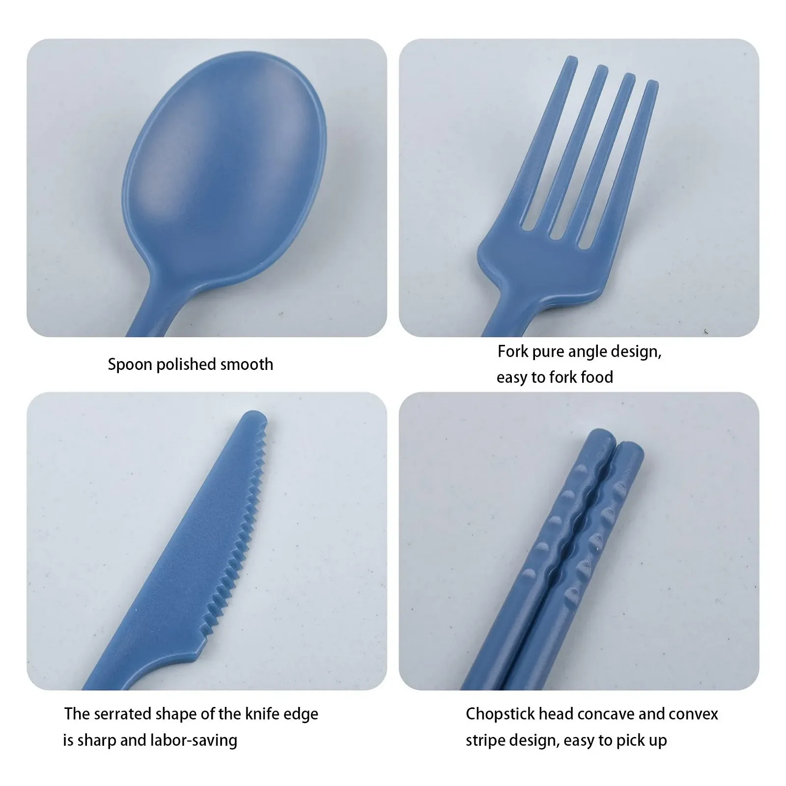 Набор дорожных столовых приборов на 2 персоны Plastic Многоразовые Портативные, фото №4 Набор дорожных столовых приборов на 2 персоны Plastic Многоразовые Портативные, фото №4