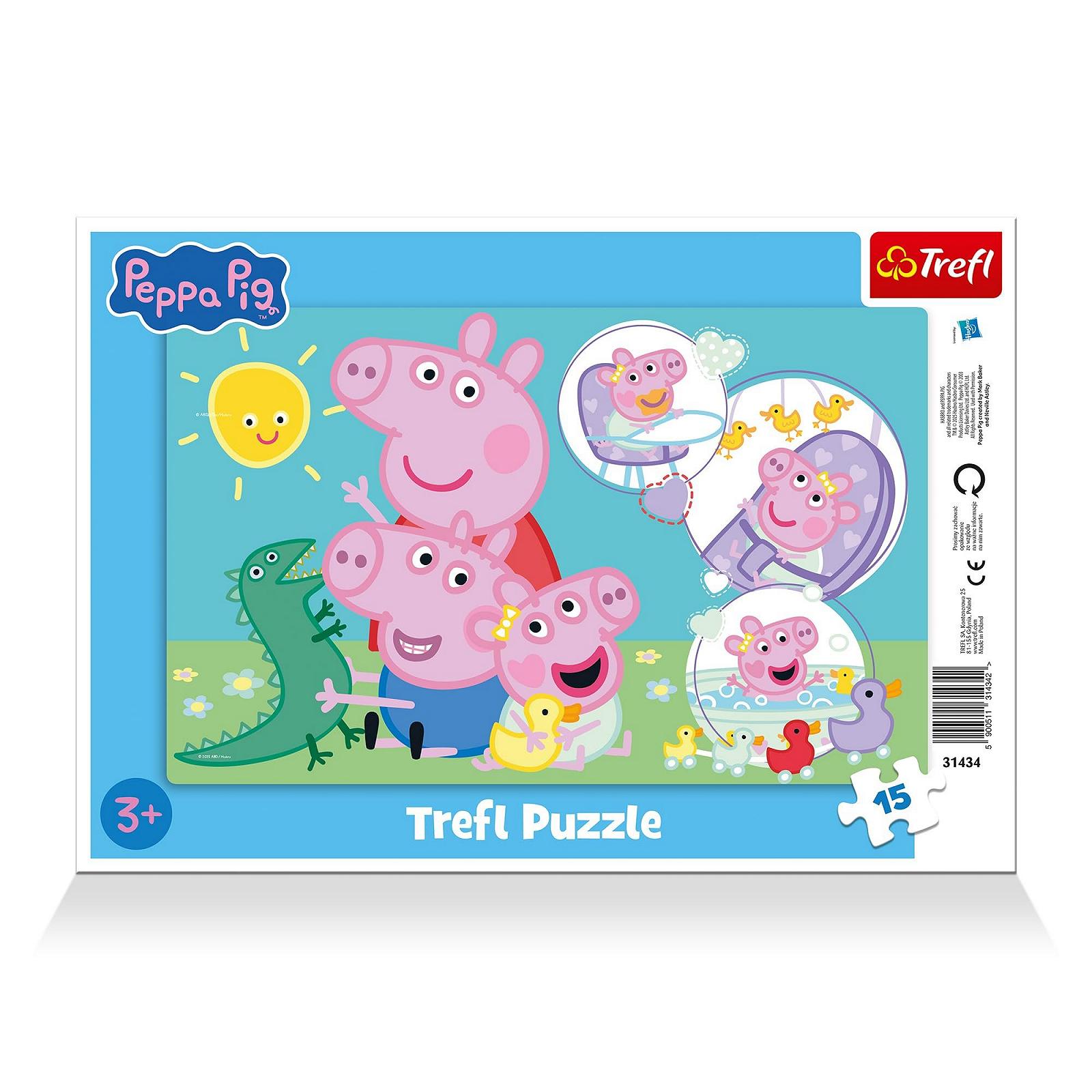 Пазлы Trefl Peppa Pig Cutest Pig рамочные 15 элементов для детей от 3 лет, фото №1