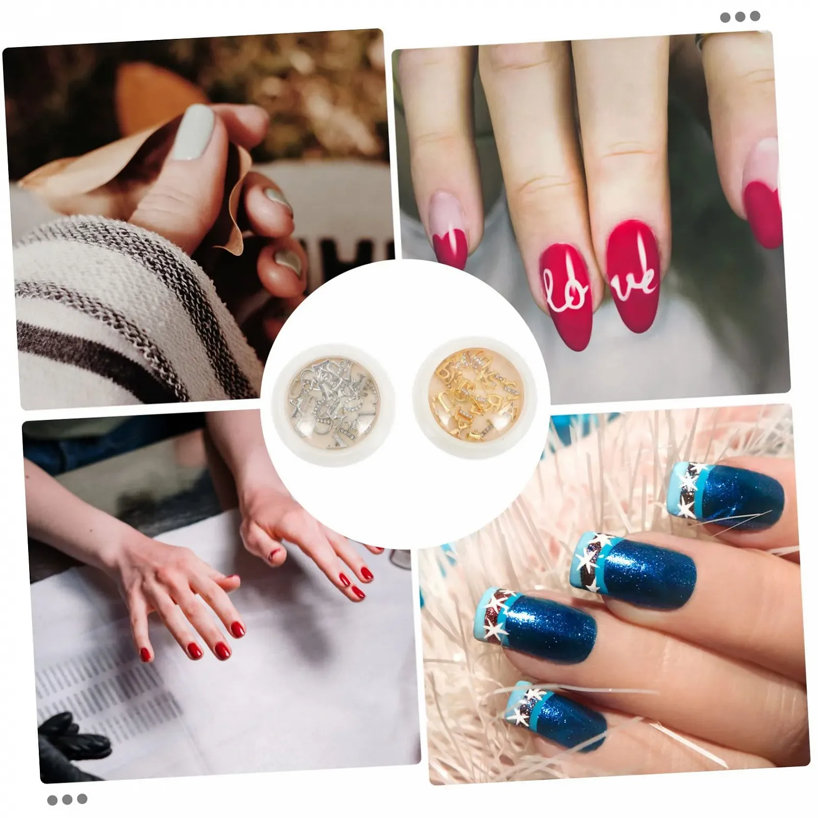 Прикраси для нігтів Метал Healeved Літери 3D, фото №3