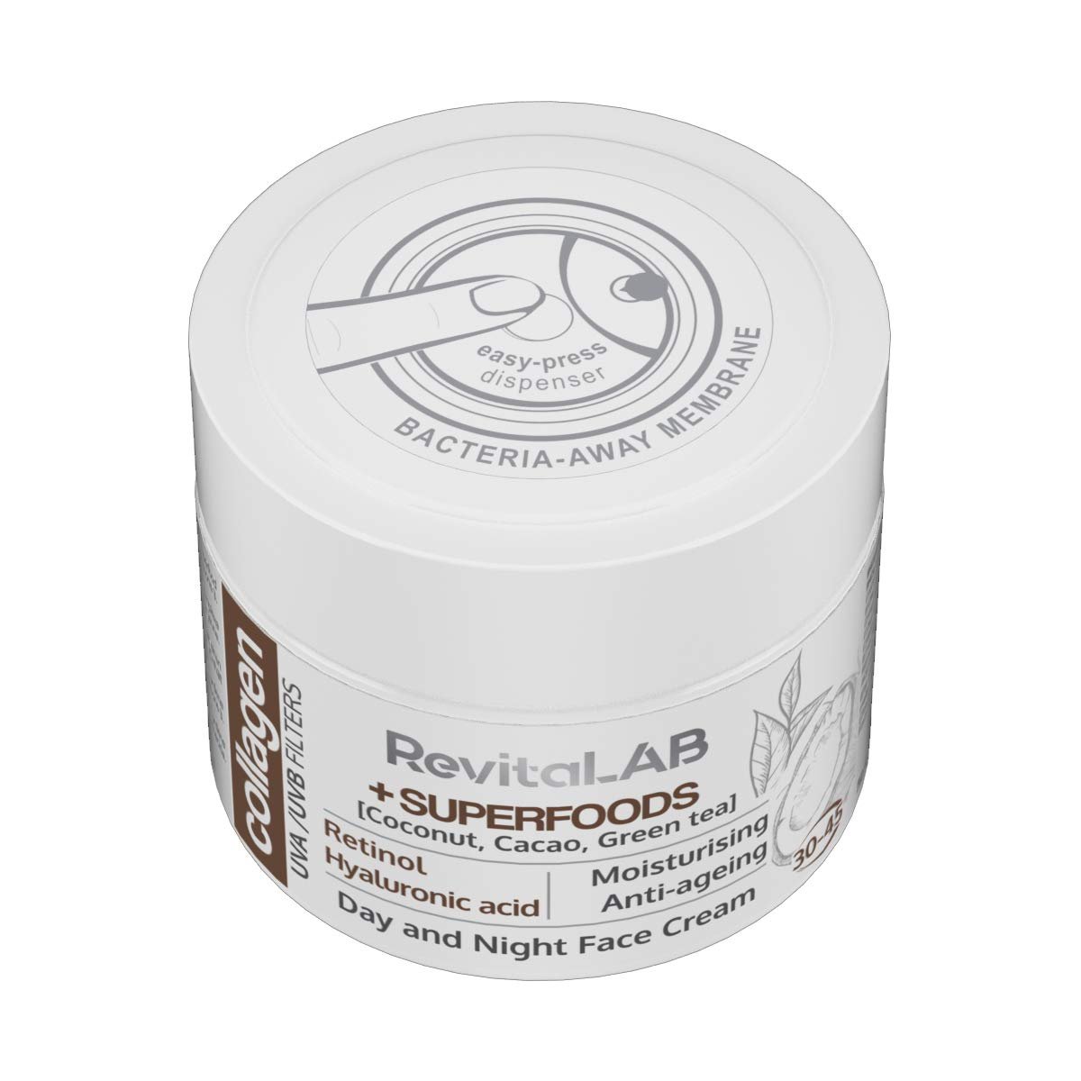 Денний та нічний зволожувальний крем RevitaLAB Anti-Ageing Collagen 50 мл, фото №8 Денний та нічний зволожувальний крем RevitaLAB Anti-Ageing Collagen 50 мл, фото №8