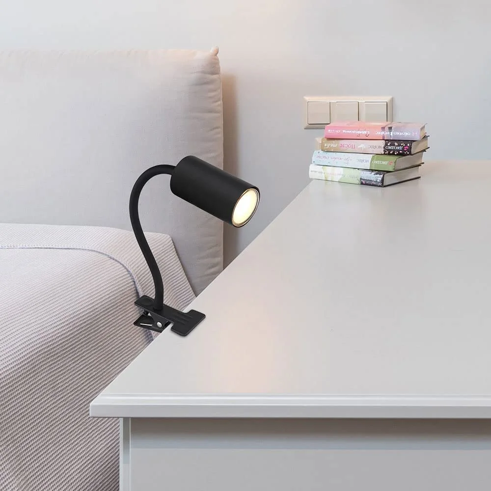 Настольная лампа-зажим Globo Matt Metal 41 см Черный матовый, фото №5