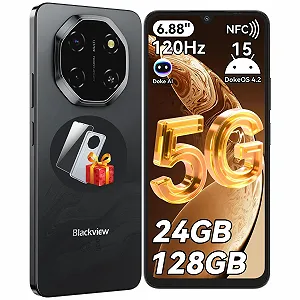 Смартфон Blackview Shark 6 AI 5G 24/128GB 6.88" 120Hz 5000mAh 18W 16MP 8MP NFC - Фото 1