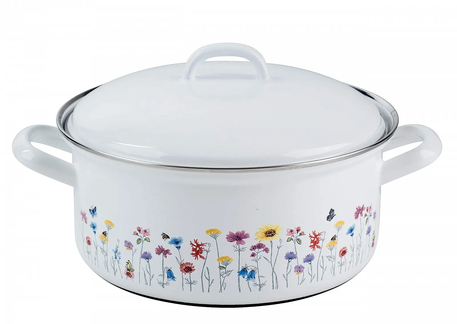 Эмалированная кастрюля Riess Country Special Edition Flora 0131-070 22 см 3,0 л Индукционная, фото №1