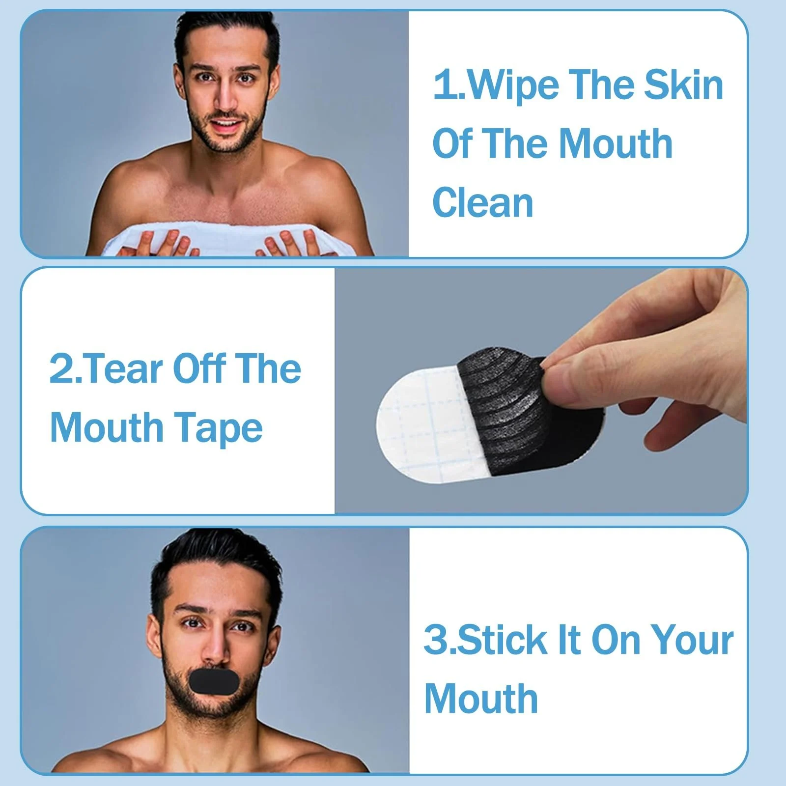 Смужки для рота від хропіння (90 шт.), фото №3