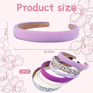 Набір обручів на голову 7 шт. Фіолетовий synthetic.ua - Фото 1