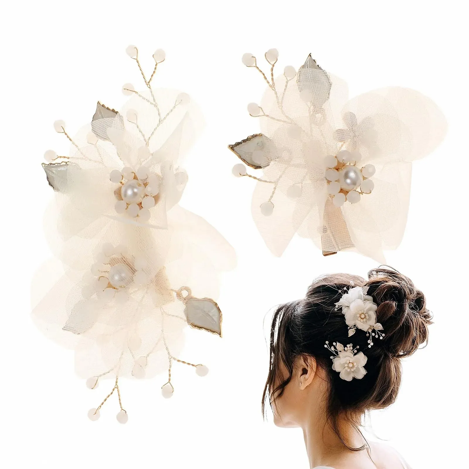 Заколка для волос Perlen, 2 шт. Декоративные заколки для волос с классическим жемчугом., фото №1