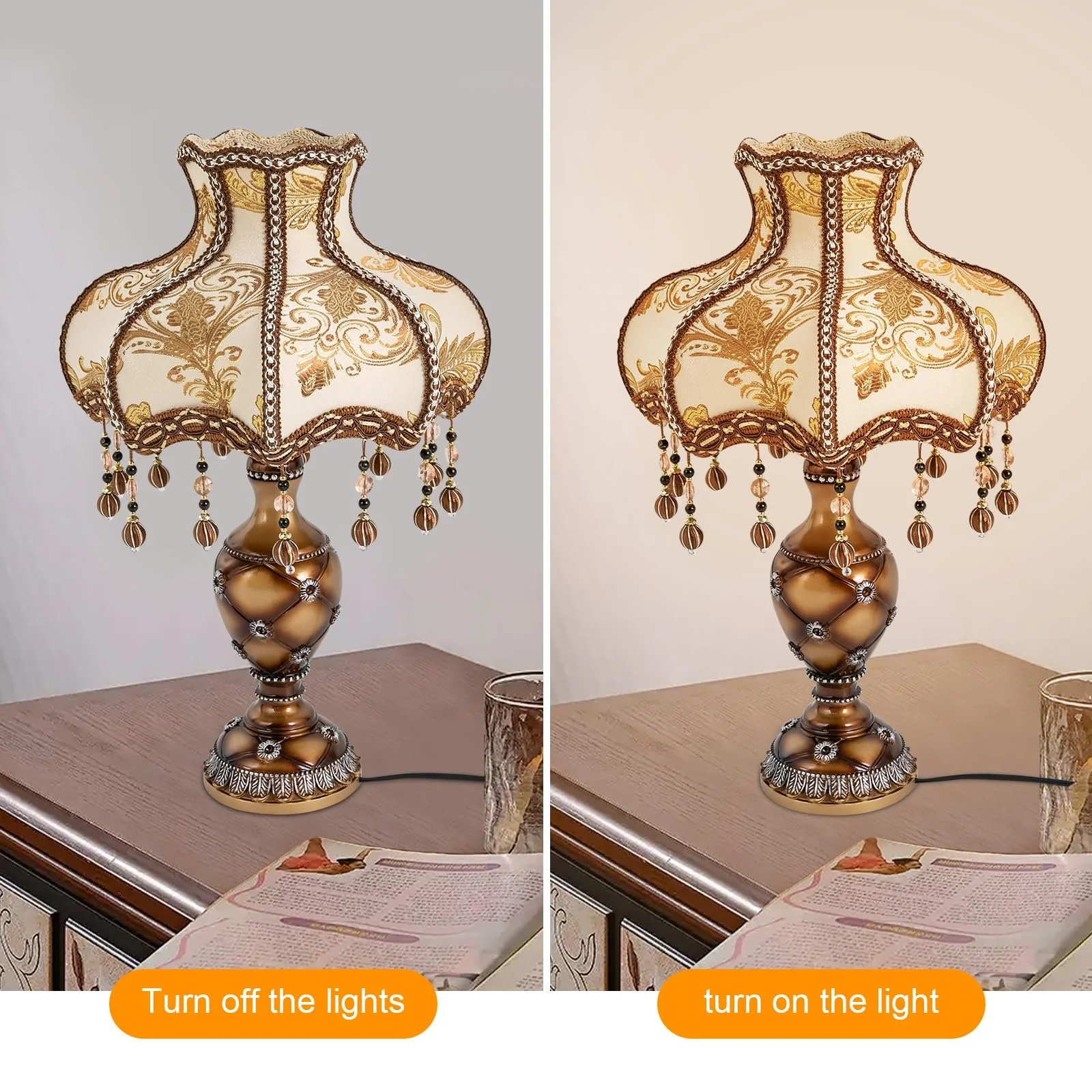 Настільна лампа Vintage Dimmable Reading Lamp Rechargeable E26/E27, фото №3