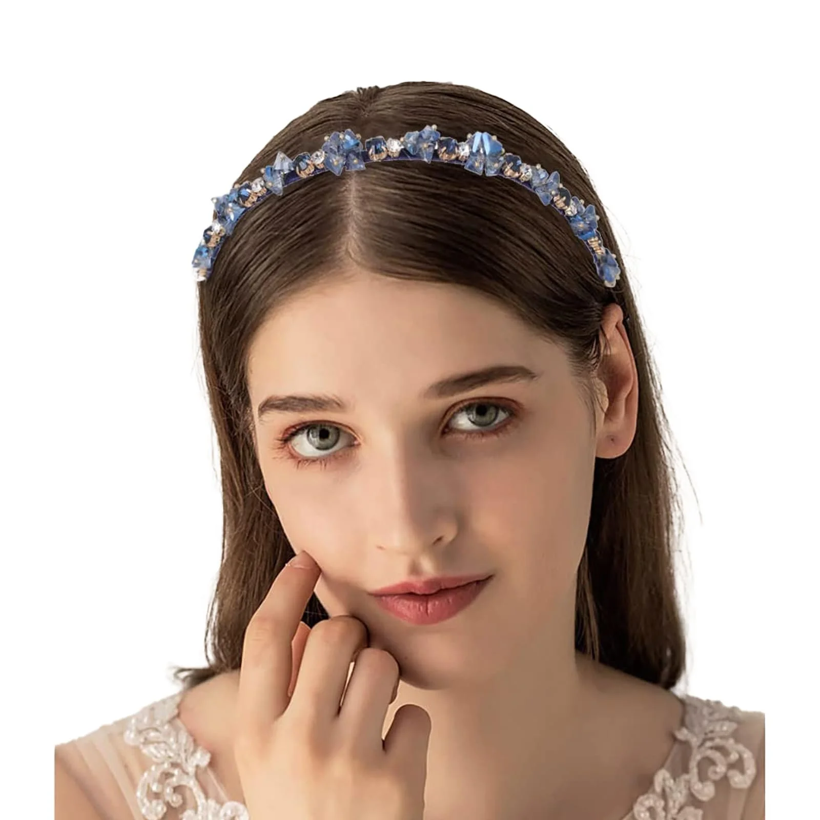 Обруч для волосся з кристалами та стразами, фото №5