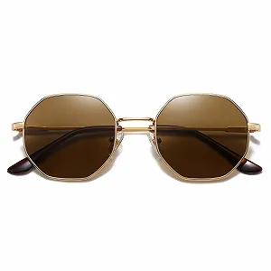 Солнцезащитные очки Шестиугольные H HELMUT JUST для мужчин и женщин, поляризованные зеркальные и тонированные линзы. synthetic.ua - Фото 1