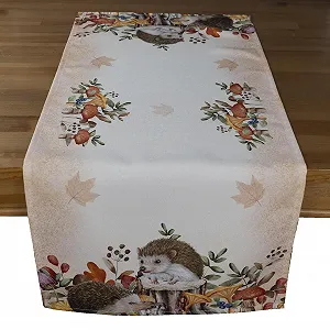 Скатертина Hedgehog 85 x 85 см Принт осінній їжак 100% поліестер - Фото 1