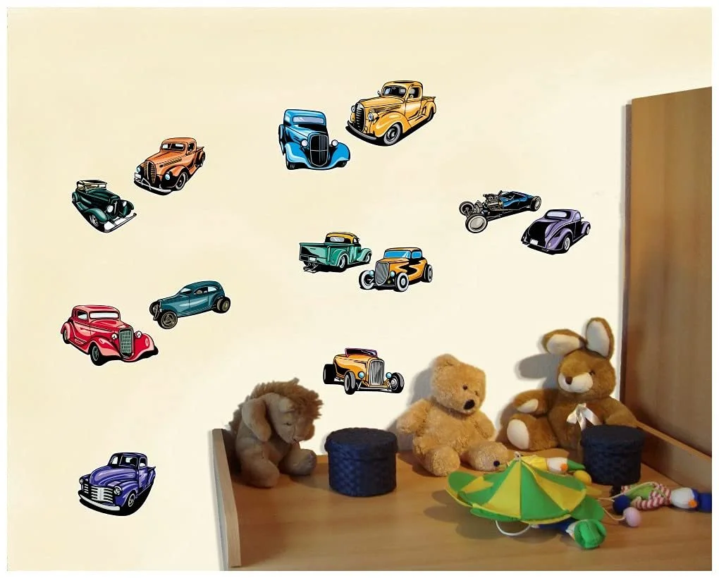 Наклейки на стену Mega Cars Supercars Set 60 Hot Rod Muscle Car 10x 16x26 см, фото №6