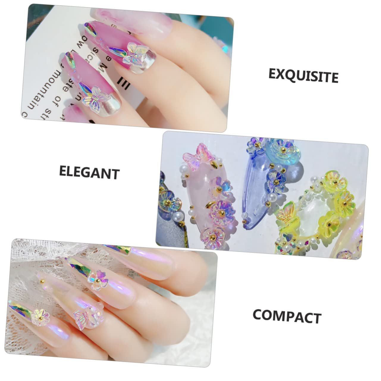 Украшения для ногтей Стразы для маникюра на ногти Шарм Накладные ногти Weible Наклейка DIY Аксессуары для ногтей из искусственного жемчуга Ледяной цветок 6 коробок, фото №4