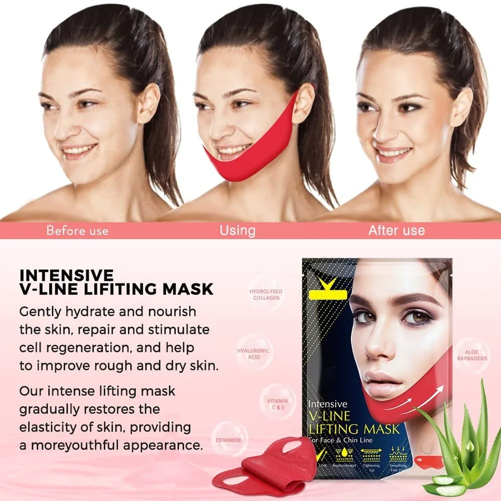 Маска для ліфтингу V-зони Allbestaye V-Line Гелева маска для підтяжки обличчя 5 шт/Коробка, фото №3 Маска для ліфтингу V-зони Allbestaye V-Line Гелева маска для підтяжки обличчя 5 шт/Коробка, фото №3