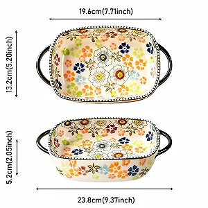 Форма для запекания керамическая прямоугольная 600 мл 23.8 x 13.2 x 5.2 см с ручками synthetic.ua - Фото 1