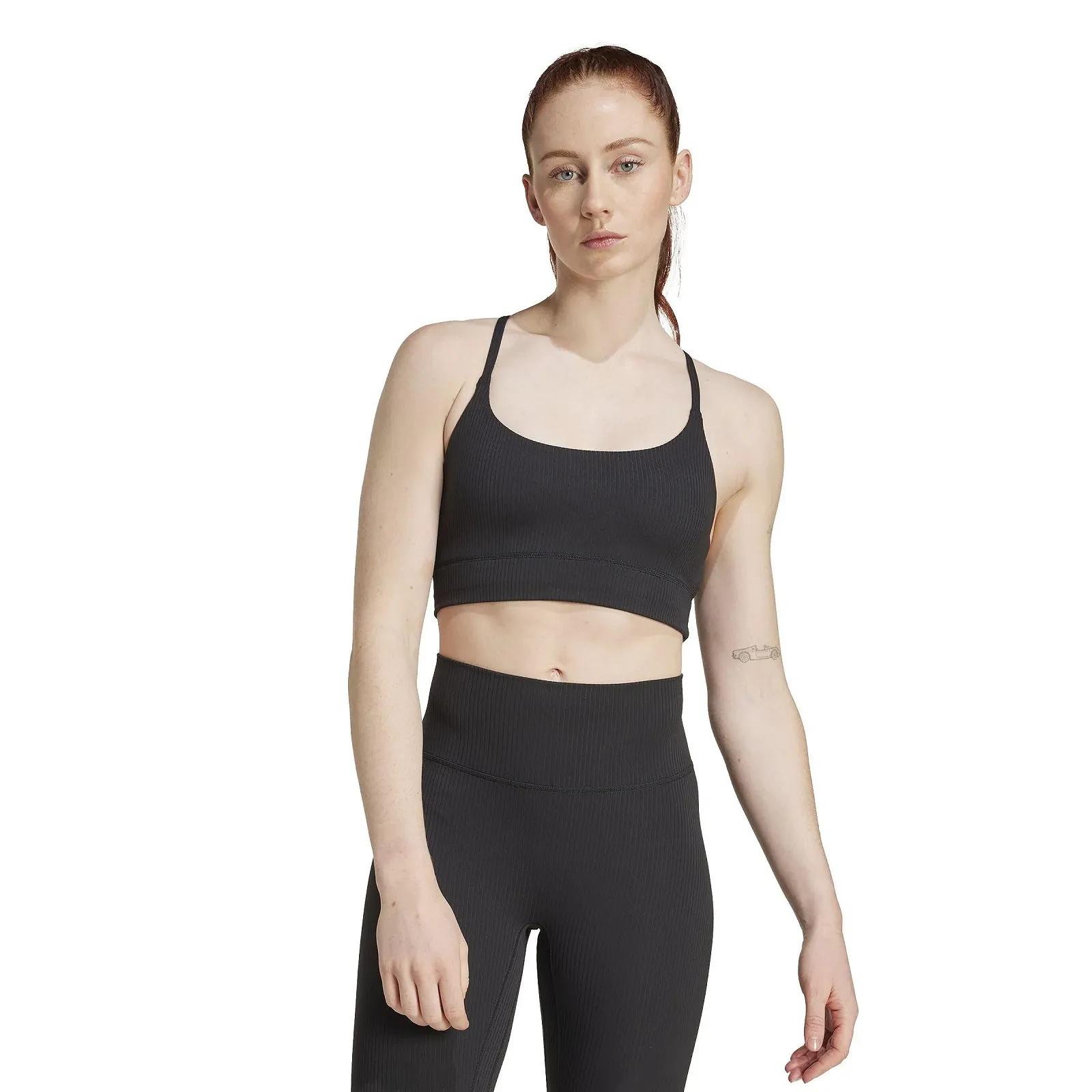 Спортивний бюстгальтер adidas All Me Light Support Rib подовжений у рубчик, фото №4 Спортивний бюстгальтер adidas All Me Light Support Rib подовжений у рубчик, фото №4