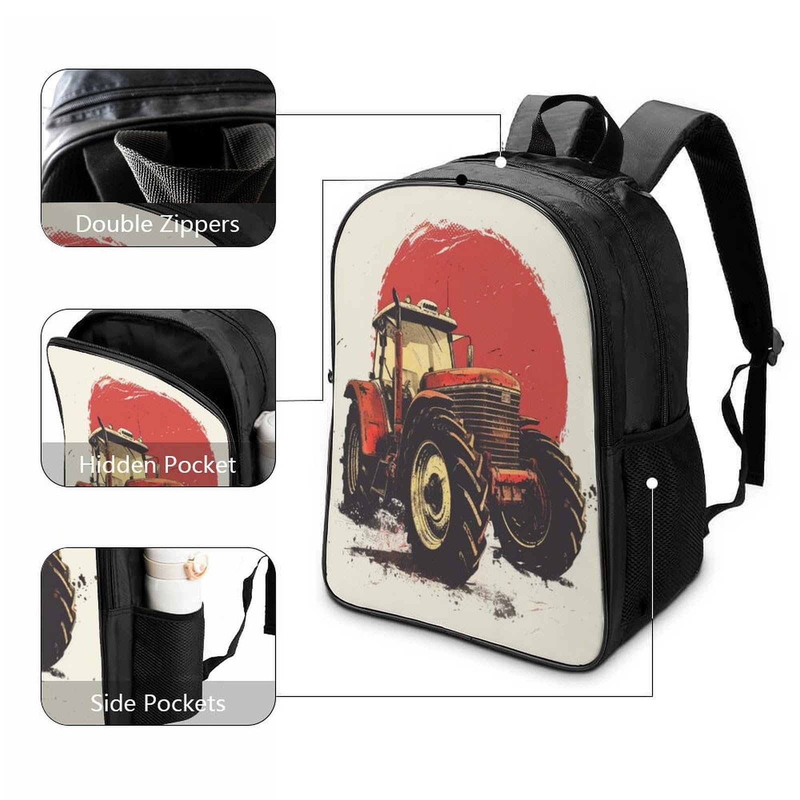 Рюкзак FPAKAKIIE Tractor 3D 40 x 28 x 16 см, Style-9, фото №3
