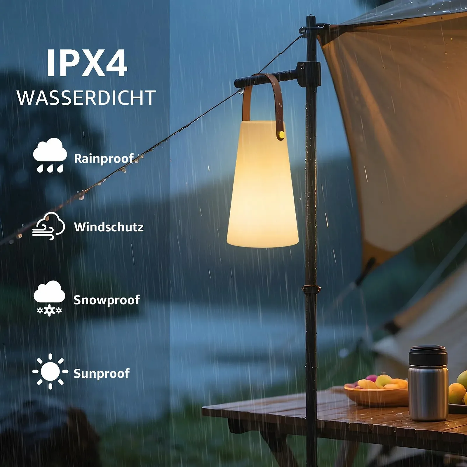 Настольные светодиодные лампы MALUX Набор 2 шт., аккумуляторные, 8 цветов, диммируемые, беспроводные, пульт ДУ, IP44, фото №3