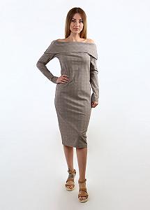 Платье inDresser XS Серый (IN-F0259К028Ж-Gray-beige) - Фото 1