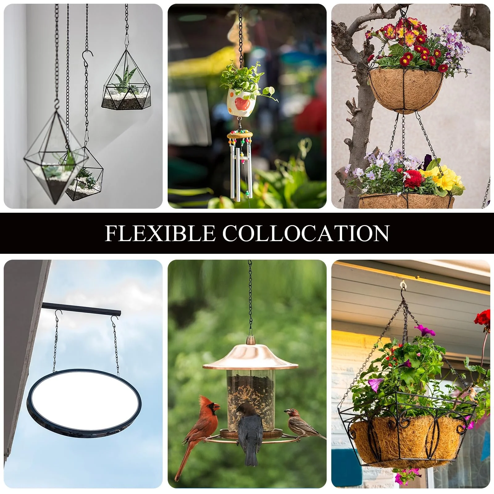 Ланцюги для підвісних кошиків Teaaha металеві набір з 4 шт. 33 см, фото №6