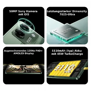 Смартфон XIAOMI Poco M7 Pro 5G, 8+256GB, Серебристый, Четкая камера Sony 50 Мп с OIS, Аккумулятор 5110 мАч, TurboCharge 45 Вт, AMOLED-дисплей 120 Гц synthetic.ua - Фото 1