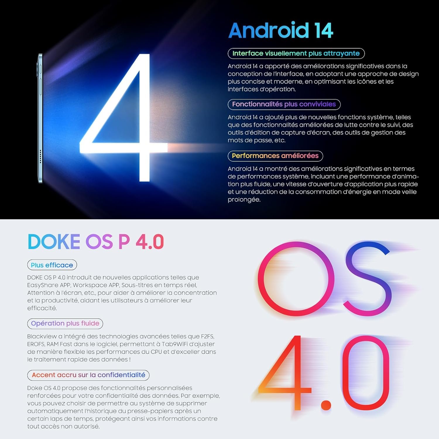 Планшет 11" 2K Blackview Tab 9 WIFI (6+12)/256Gb 8 ядер Android 14 8200 mAh Серый, фото №5