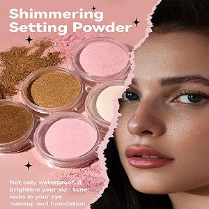 Пудра рассыпчатая Kimchi Shimmer Finish Setting Powder розовая полупрозрачная synthetic.ua - Фото 1
