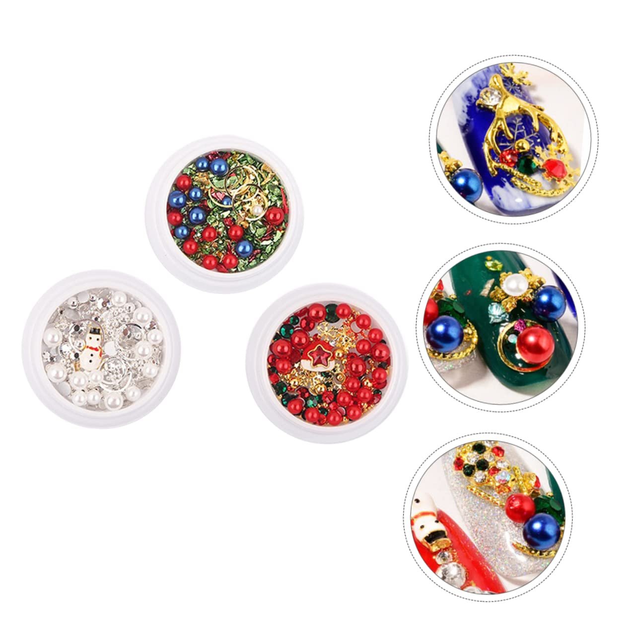 Украшения для ногтей Рождественские 3D наклейки 3D подвески Рождественские диски 3D наклейки (3 коробки), фото №7