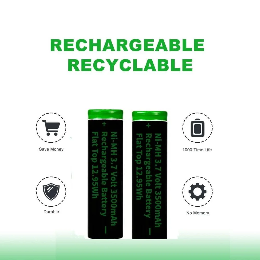 Зарядний пристрій для акумуляторів 18650 з 4 акумуляторами NI-MH 3.7 В 3500 mAh Flat Top, фото №4 Зарядний пристрій для акумуляторів 18650 з 4 акумуляторами NI-MH 3.7 В 3500 mAh Flat Top, фото №4