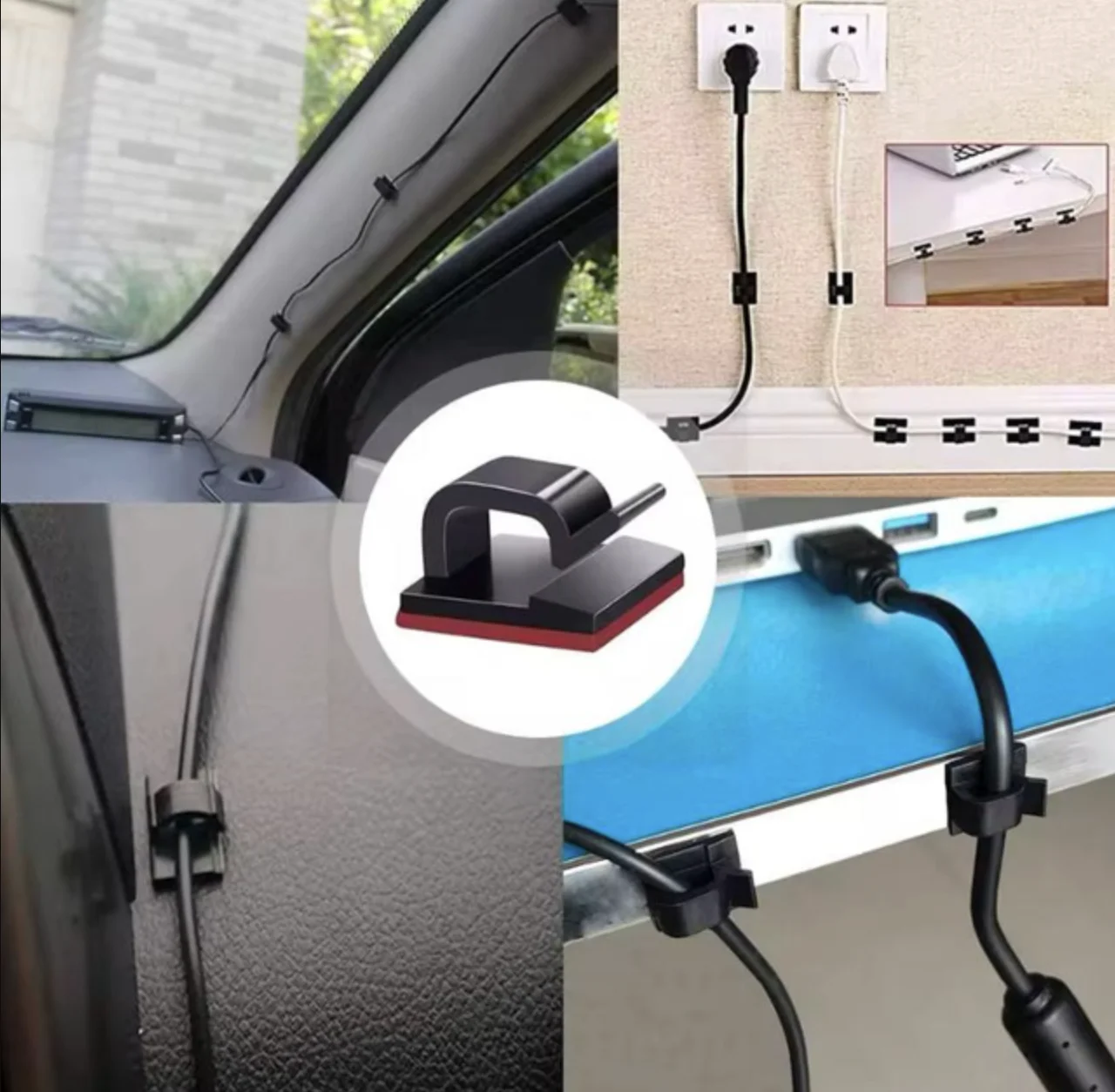 Органайзер для дротів Captain фіксатор кабелю на стіл стіни самоклеючий W1005 5 шт, фото №4