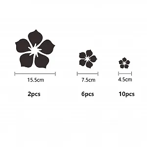Дзеркальні наклейки на стіну Flowers 18 шт. 3D Сріблястий synthetic.ua - Фото 1