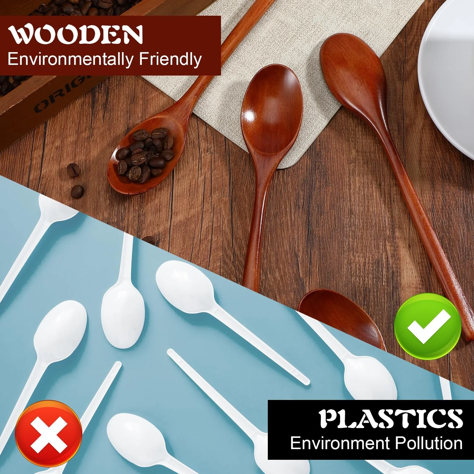 Ложки Дерев'яні, Столові ложки, Набір з 6 штук, фото №6 Ложки Дерев'яні, Столові ложки, Набір з 6 штук, фото №6