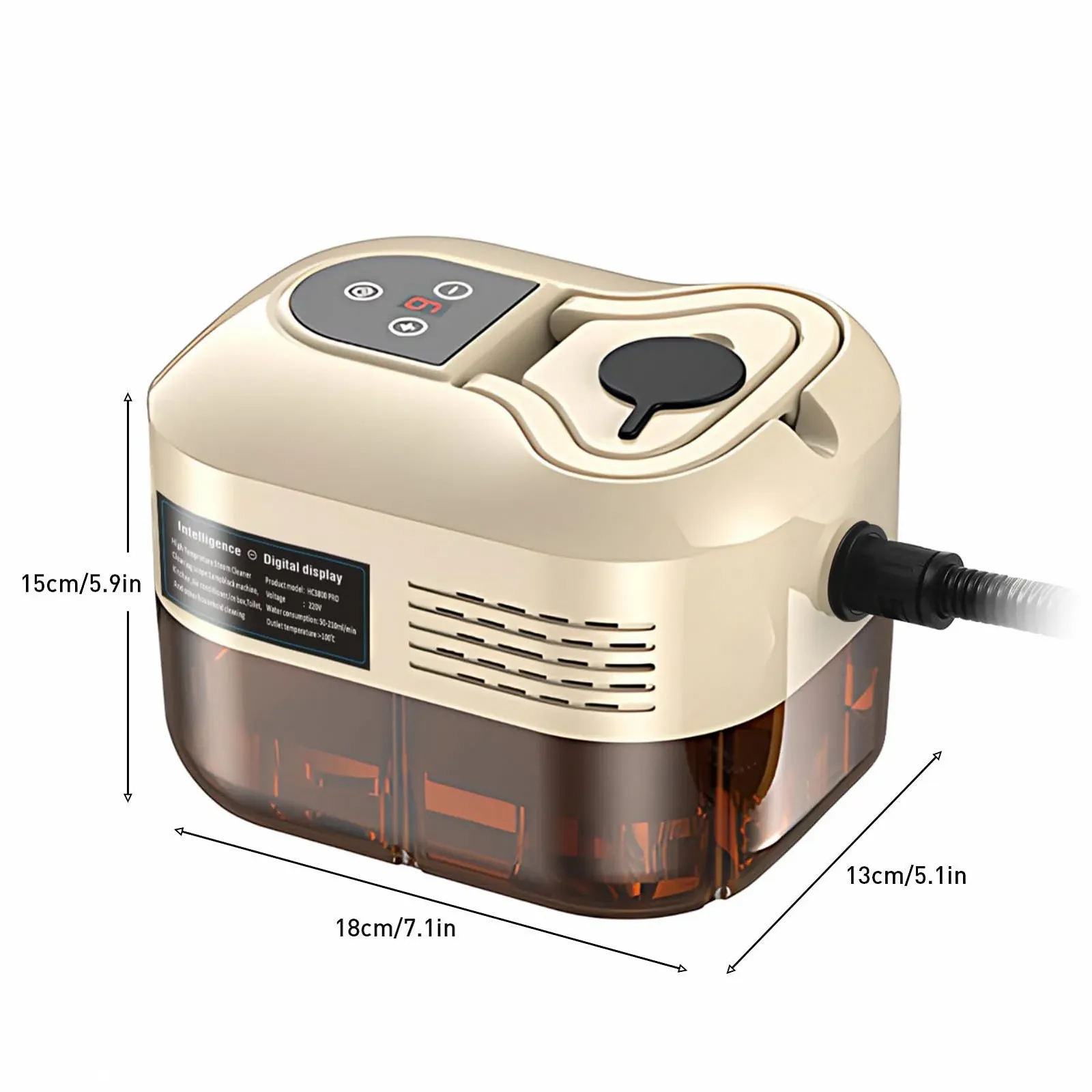 Ручной пароочиститель ERYUE 1500 Вт 105 °C 4.5 бар 6 уровней 1200 мл Бежевый, фото №9 Ручной пароочиститель ERYUE 1500 Вт 105 °C 4.5 бар 6 уровней 1200 мл Бежевый, фото №9