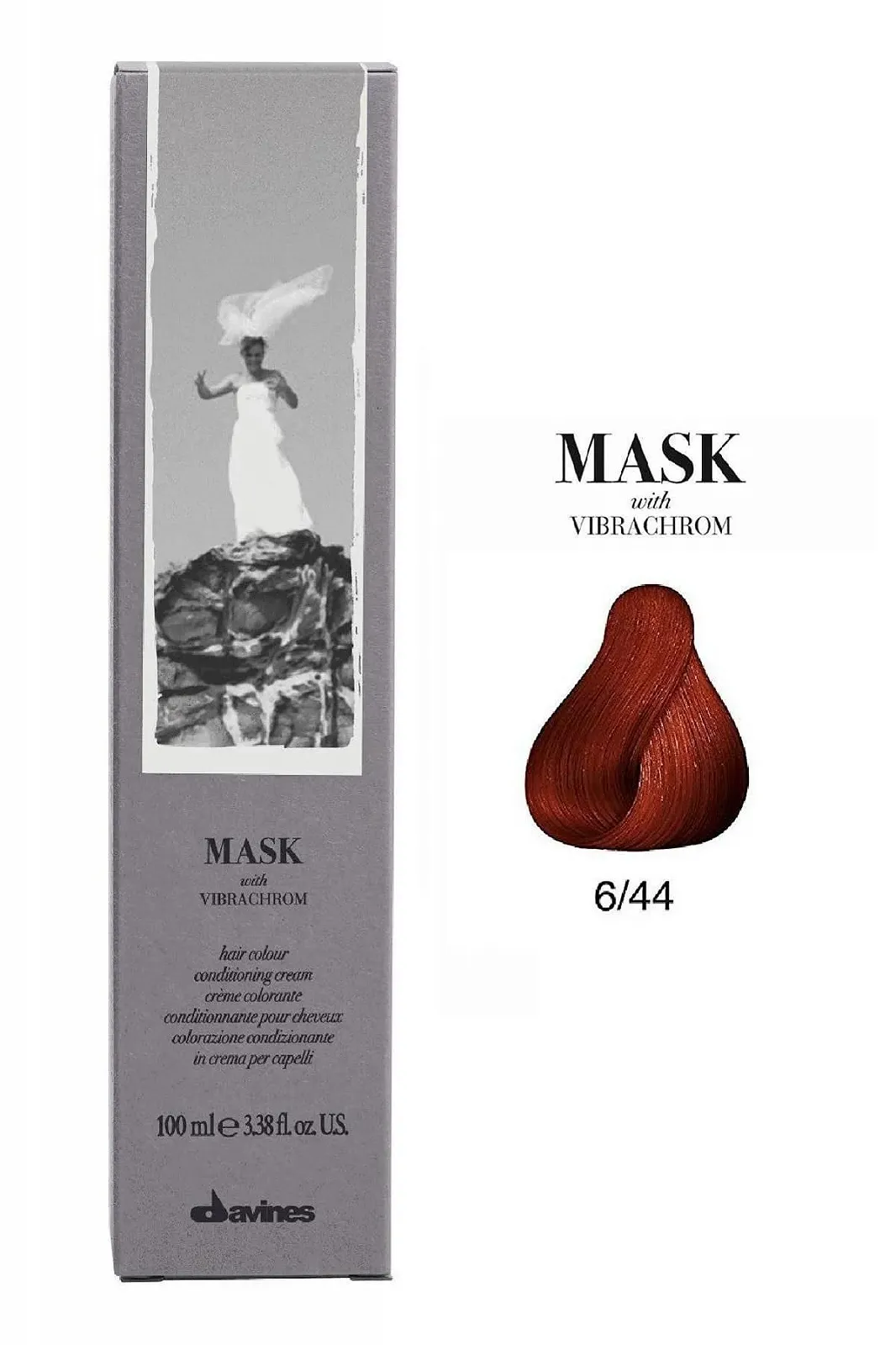 Фарба для волосся Davines Vibrachrom Mask Conditioning Cream Hair Verf 6.44 100 мл, фото №3 Фарба для волосся Davines Vibrachrom Mask Conditioning Cream Hair Verf 6.44 100 мл, фото №3