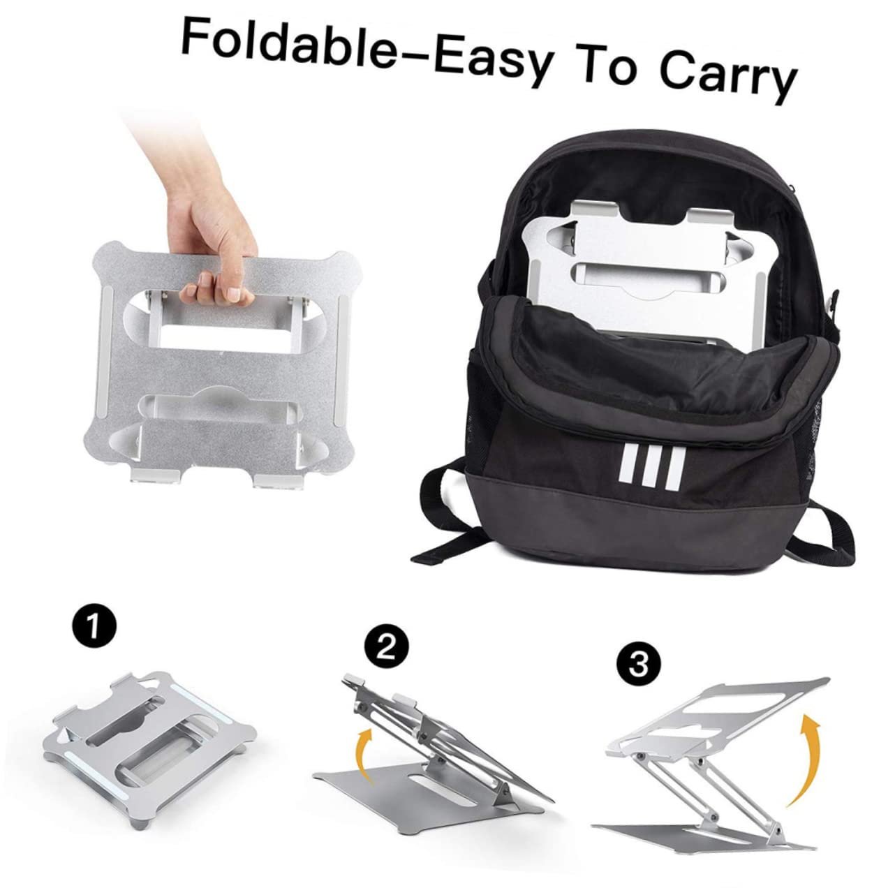 Підставка для ноутбука Vaguelly Faltbarer, алюмінієва, складана, портативна, з регульованою висотою, фото №6