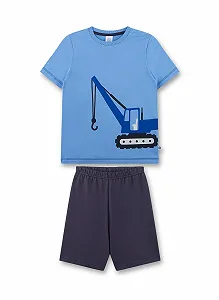 Пижама Sanetta для мальчиков Короткая Синяя - Фото 1