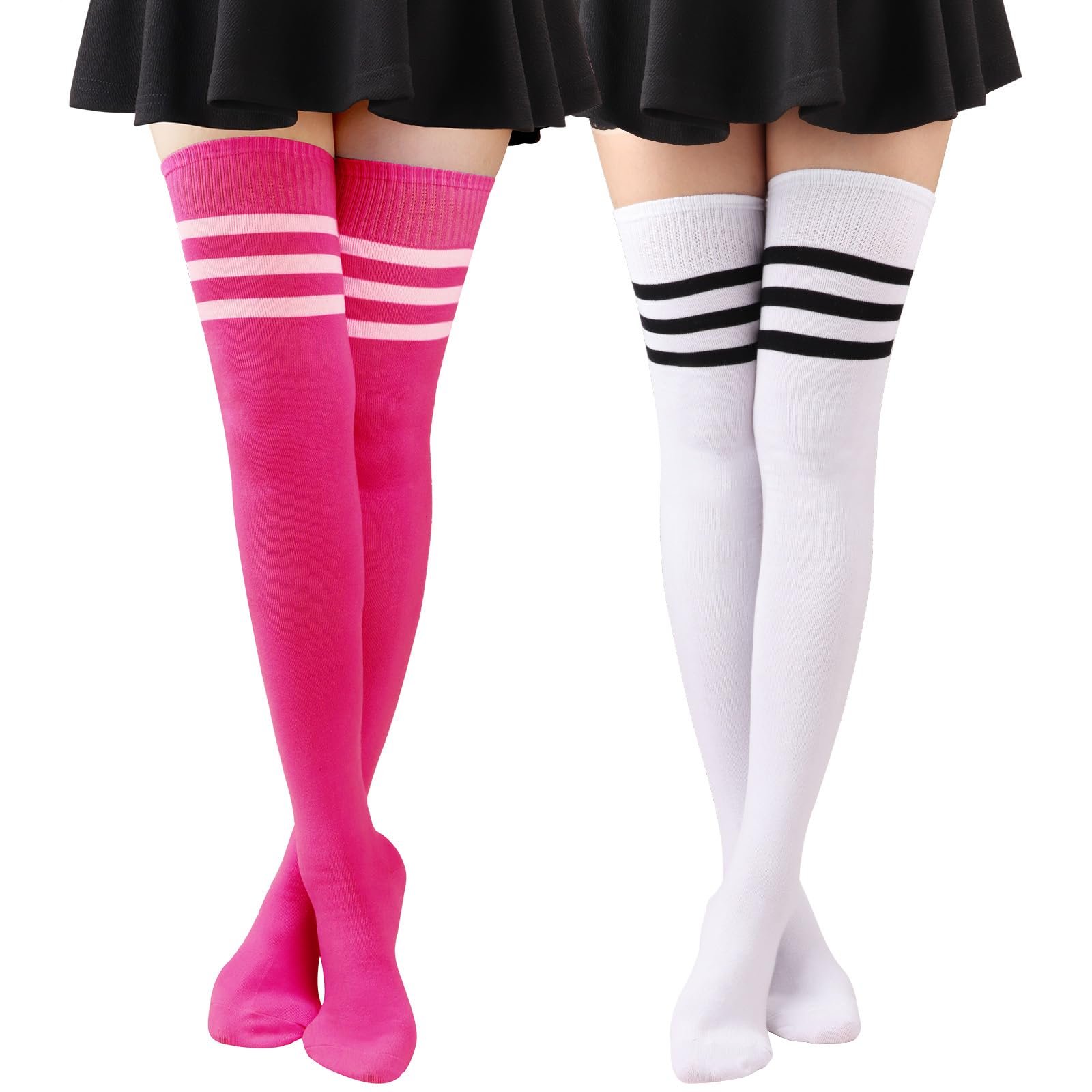 Носки DRESHOW Женские экстра длинные выше колена, гетры, длинные полосатые носки, повседневные высокие гольфы, фото №1