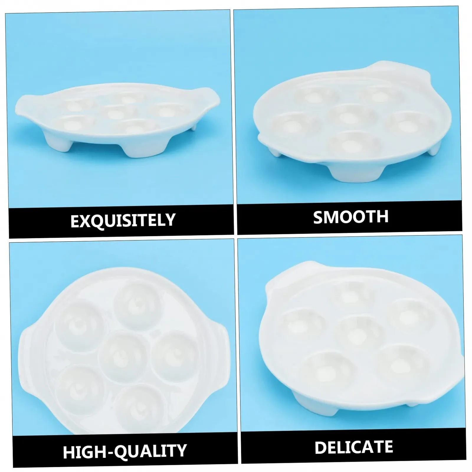 Форма для запекания улиток керамическая на 6 отверстий белая 1 шт., фото №2