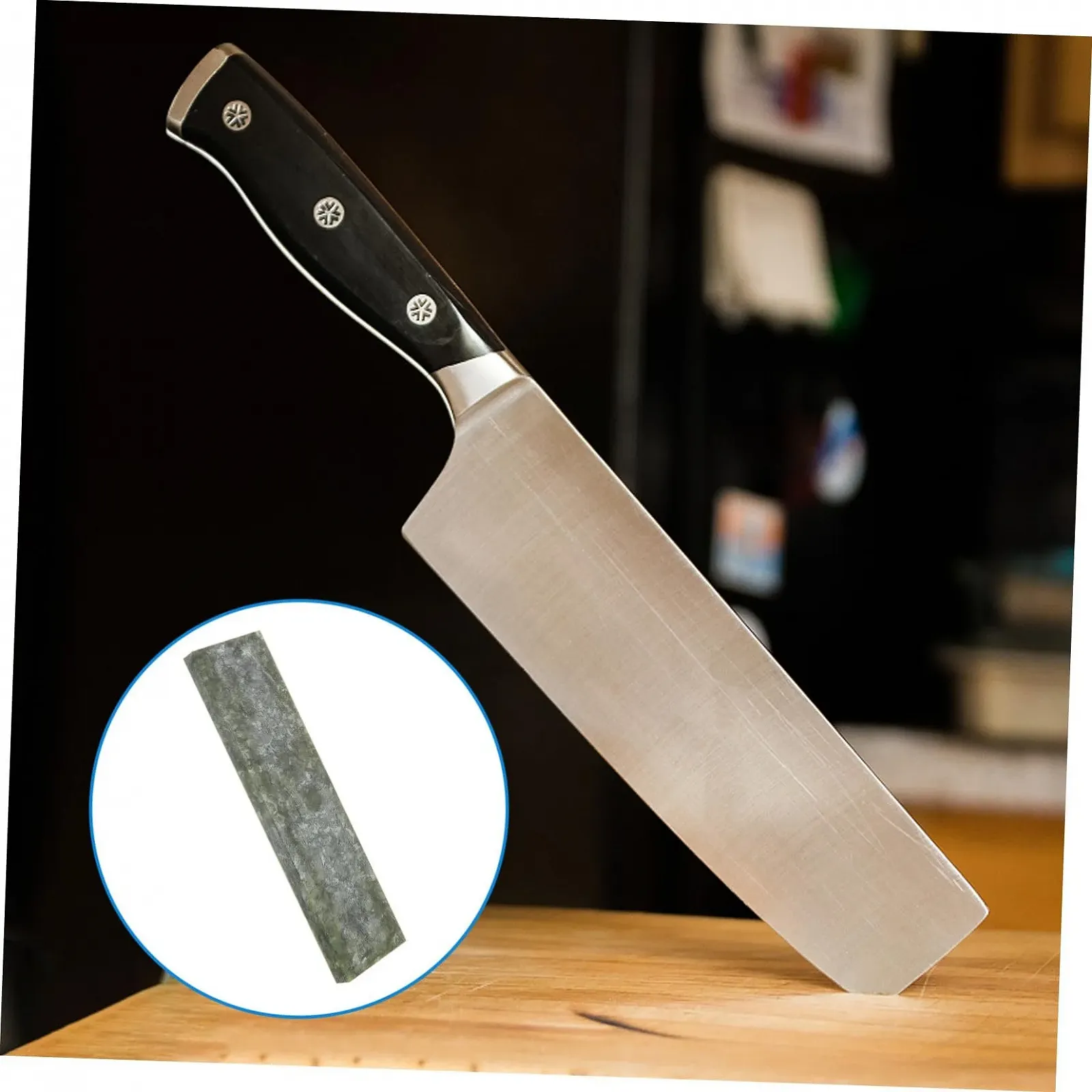 Точильний камінь природний Green Polishing Stone для ножів та ножиць 1 набір, фото №8