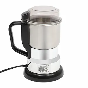 Электрическая кофемолка 300 Вт 500 мл из нержавеющей стали для кофейных зерен, зерна, орехов, бобов, однокнопочный дизайн, подходит для сухих продуктов (с щеткой + ложка) - Фото 1