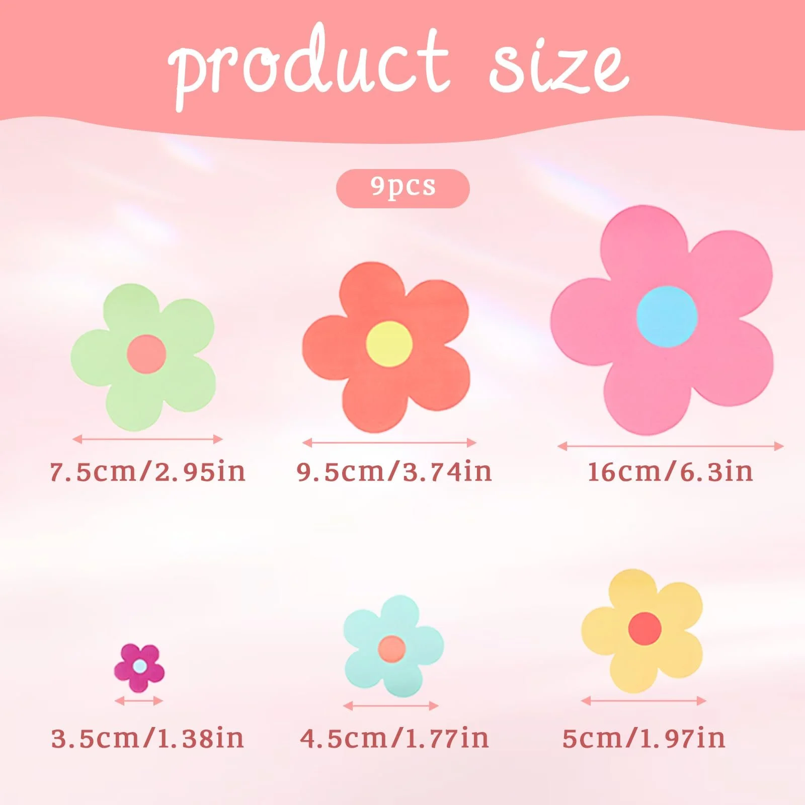 Набір настінних наклейок Cute Flowers 9 шт. Вінілова, фото №2 Набір настінних наклейок Cute Flowers 9 шт. Вінілова, фото №2