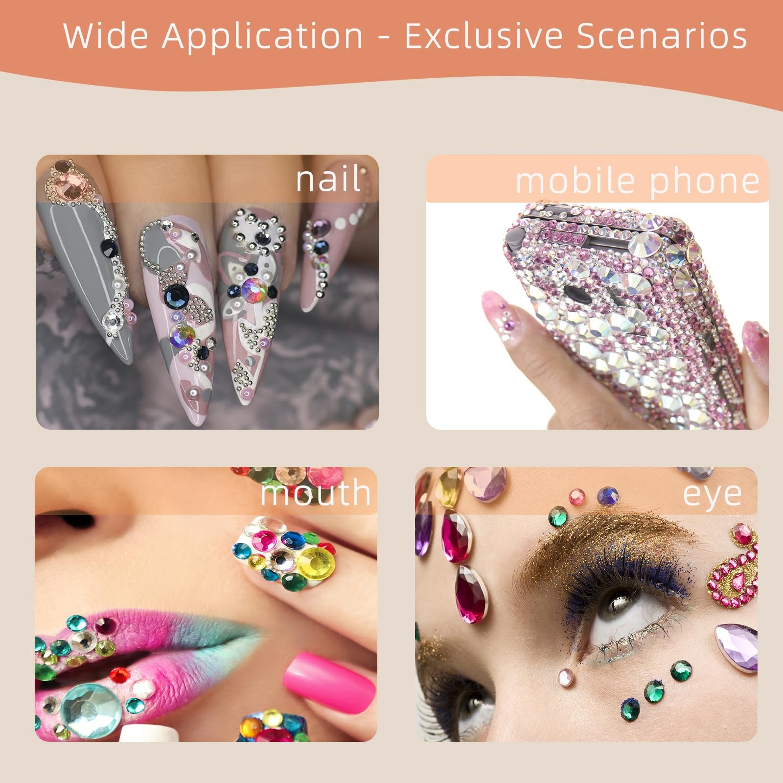 Стрази для нігтів круглі 3 мм, 24 кольори, набір 24000 штук, фото №6 Стрази для нігтів круглі 3 мм, 24 кольори, набір 24000 штук, фото №6