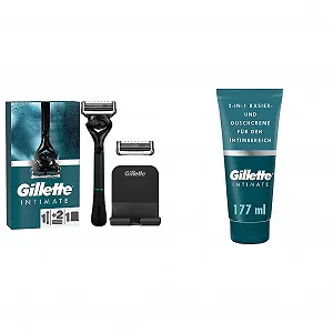 Бритва Gillette Intimate набор с 2 лезвиями и кремом для бритья (177 мл) - Фото 1