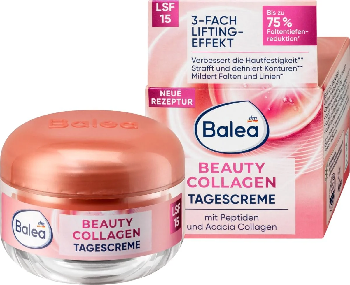 Набір для догляду Balea Beauty Collagen Денний крем SPF15 50 мл + Гель для душу Positive Mind 300 мл, фото №1