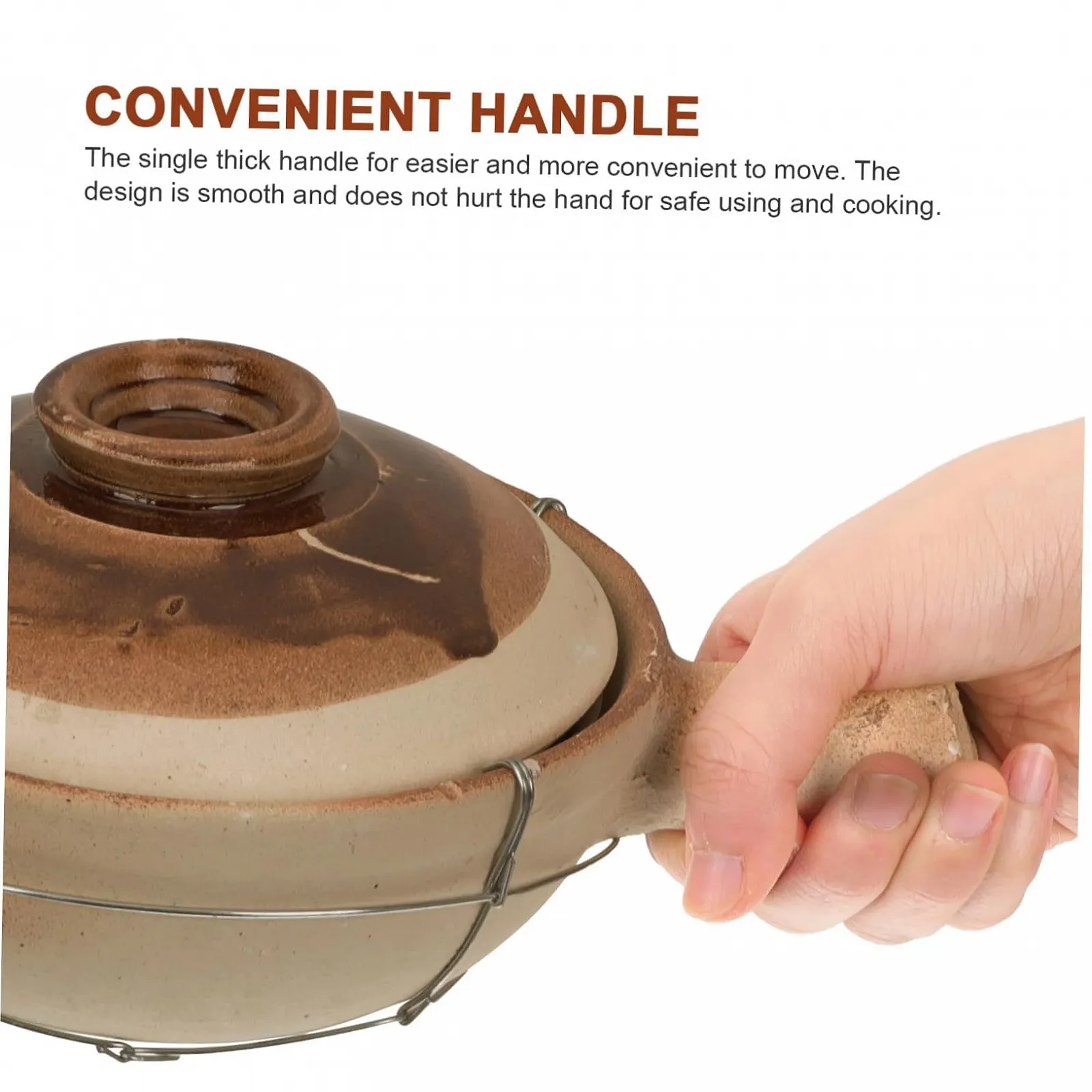 Горшок для приготовления Cabilock Глиняный с ручкой Термостойкий, фото №3