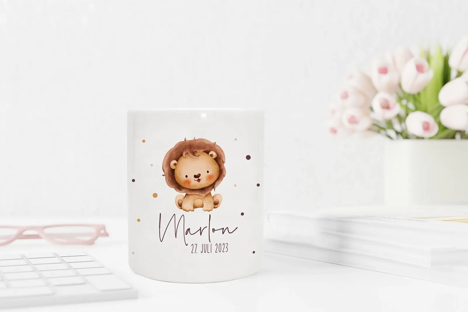 Копилка VERSCHENKICH Lion керамическая персонализированная детская Lion, фото №5