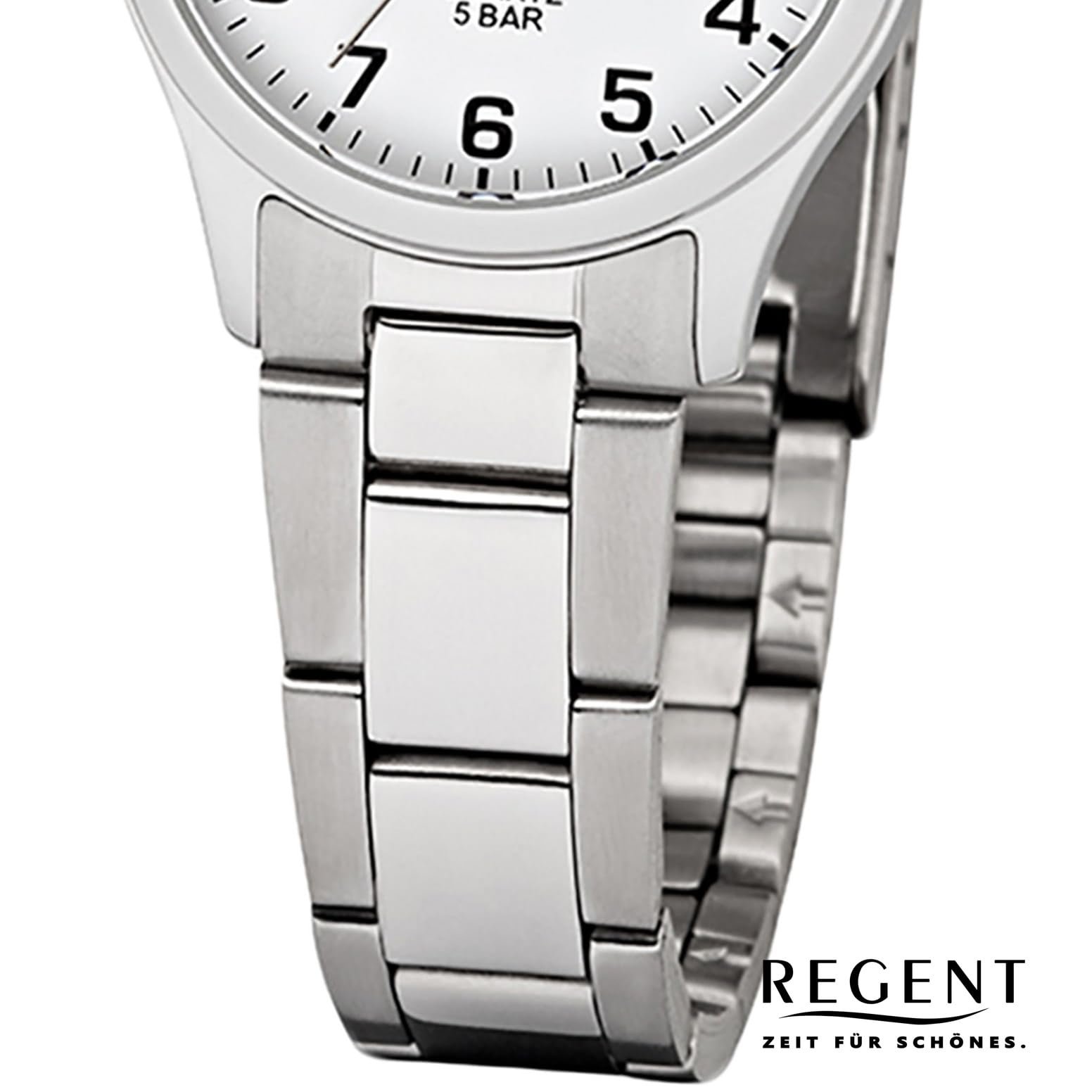 Женские аналоговые часы Regent 12221021, серебристый / белый, браслет, фото №2 Женские аналоговые часы Regent 12221021, серебристый / белый, браслет, фото №2